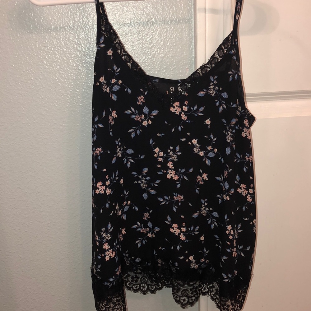 Floral lace tank